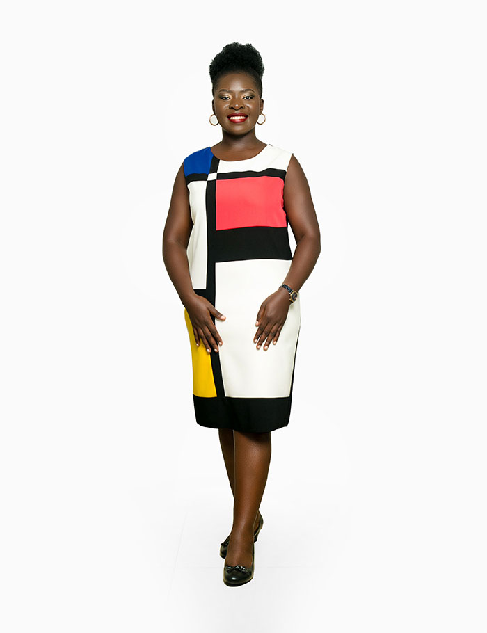 Black And White Colour Block Pencil Dress – Mshono Apparel